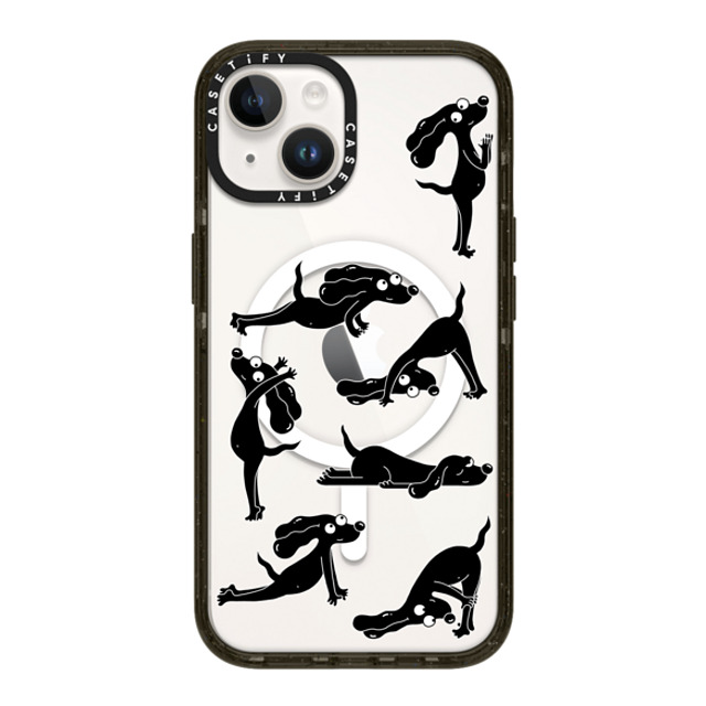 Clo'e Floirat x CASETiFY iPhone 14 ケース ブラック インパクトケース MagSafe対応 Yoga Dogs