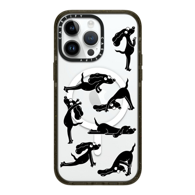 Clo'e Floirat x CASETiFY iPhone 14 Pro Max ケース ブラック インパクトケース MagSafe対応 Yoga Dogs