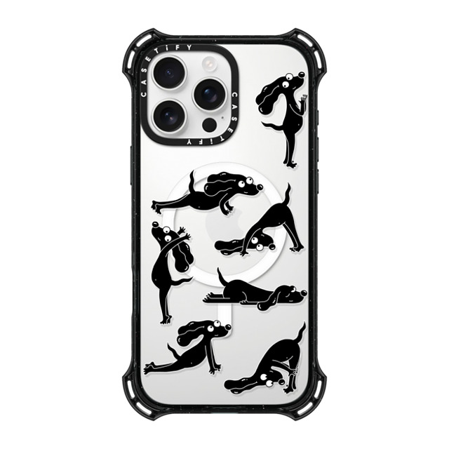 Clo'e Floirat x CASETiFY iPhone 16 Pro Max ケース ブラック バウンスケース Yoga Dogs