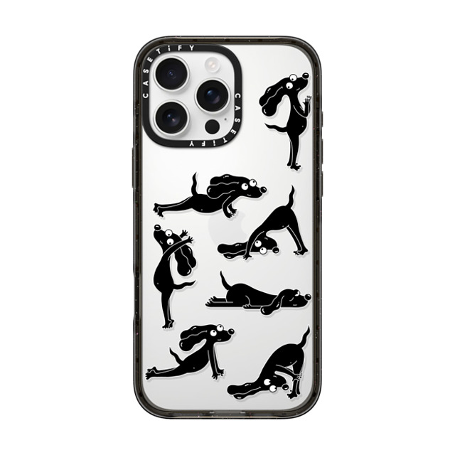 Clo'e Floirat x CASETiFY iPhone 16 Pro Max ケース ブラック インパクトケース Yoga Dogs