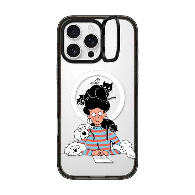 Clo'e Floirat x CASETiFY iPhone 16 Pro Max ケース Dog,Cartoon ブラック インパクトリングスタンドケース MagSafe対応 Writing & Pets Father's Day Clo'e Floirat x CASETiFY iPhone 16 Pro Max ケース Dog,Cartoon ブラック インパクトリングスタンドケース MagSafe対応 Writing & Pets Father's Day