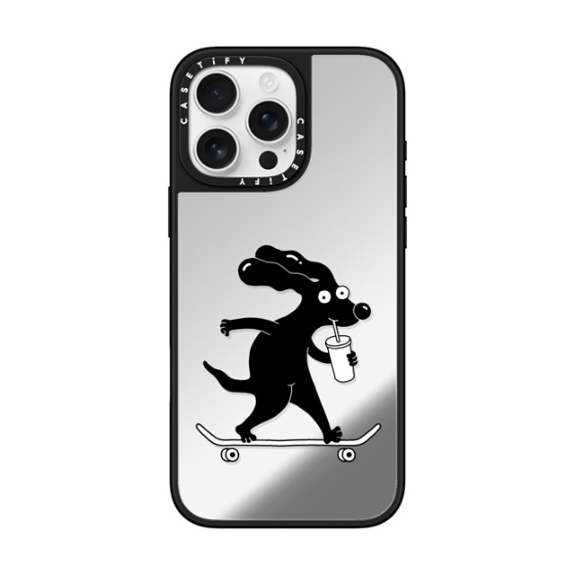 Clo'e Floirat x CASETiFY iPhone 16 Pro Max Case Dog,Sport Silver on Black ミラーケース MagSafe対応 Dog on a Skate Mother's Day Clo'e Floirat x CASETiFY iPhone 16 Pro Max Case Dog,Sport Silver on Black ミラーケース MagSafe対応 Dog on a Skate Mother's Day