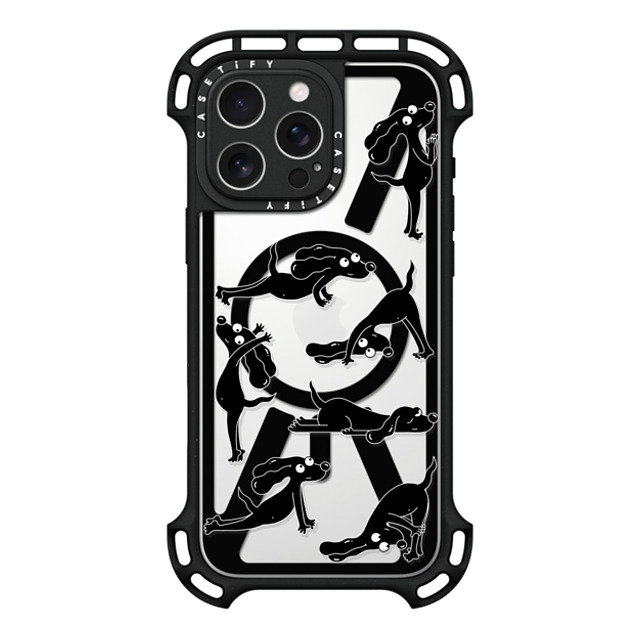 Clo'e Floirat x CASETiFY iPhone 16 Pro Max ケース ブラック ウルトラ バウンスケース MagSafe対応 Yoga Dogs