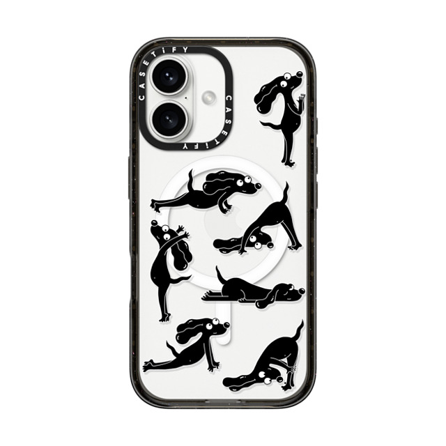 Clo'e Floirat x CASETiFY iPhone 16 ケース ブラック インパクトケース MagSafe対応 Yoga Dogs