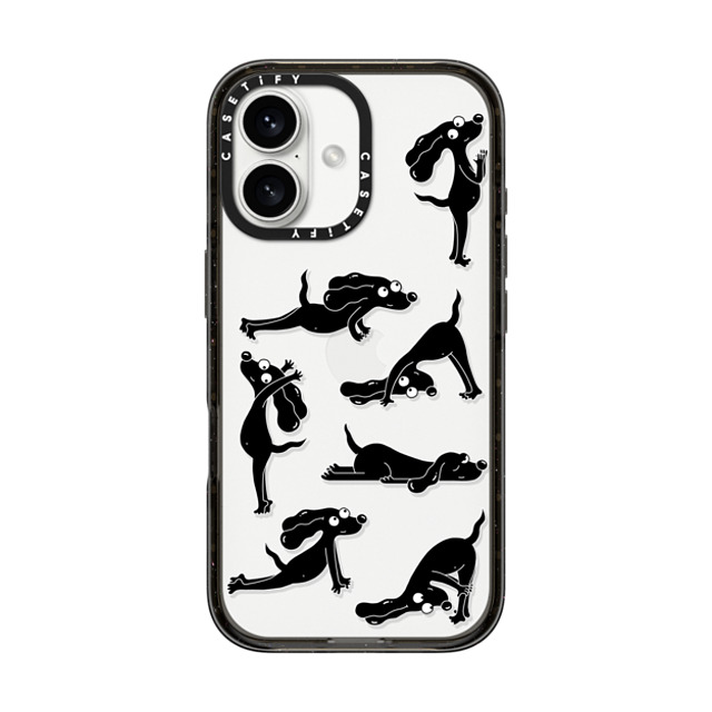 Clo'e Floirat x CASETiFY iPhone 16 ケース ブラック インパクトケース Yoga Dogs