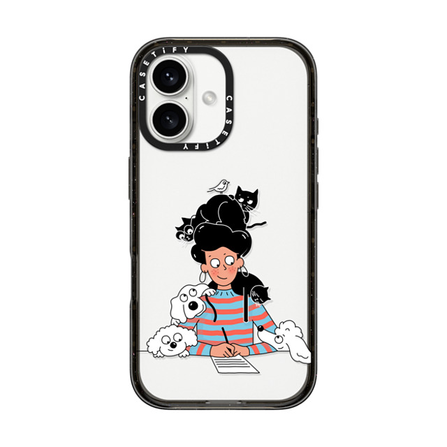 Clo'e Floirat x CASETiFY iPhone 16 ケース Dog,Cartoon ブラック インパクトケース Writing & Pets Father's Day Clo'e Floirat x CASETiFY iPhone 16 ケース Dog,Cartoon ブラック インパクトケース Writing & Pets Father's Day