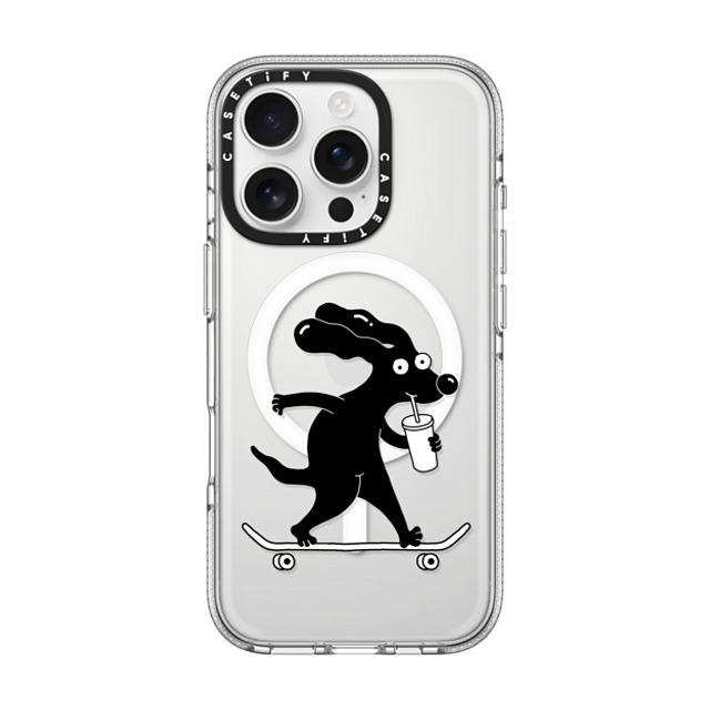 Clo'e Floirat x CASETiFY iPhone 16 Pro ケース Dog,Sport クリア クリア ケース MagSafe対応 Dog on a Skate Back to School Clo'e Floirat x CASETiFY iPhone 16 Pro ケース Dog,Sport クリア クリア ケース MagSafe対応 Dog on a Skate Back to School