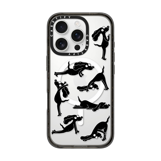 Clo'e Floirat x CASETiFY iPhone 16 Pro ケース ブラック インパクトケース MagSafe対応 Yoga Dogs