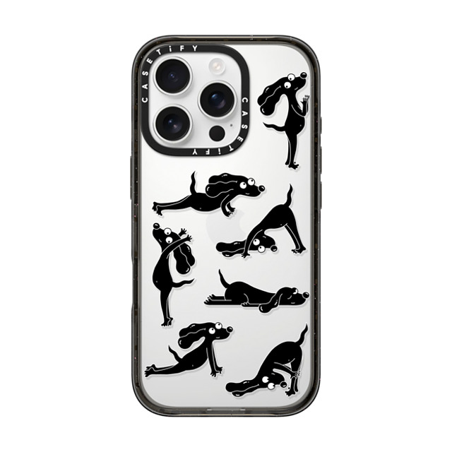 Clo'e Floirat x CASETiFY iPhone 16 Pro ケース Dog,Sport ブラック インパクトケース Yoga Dogs Back to School Clo'e Floirat x CASETiFY iPhone 16 Pro ケース Dog,Sport ブラック インパクトケース Yoga Dogs Back to School