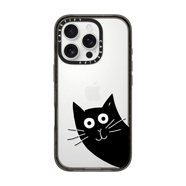 Clo'e Floirat x CASETiFY iPhone 16 Pro ケース Sticker,Cat ブラック インパクトケース Hello Cat Back to School Clo'e Floirat x CASETiFY iPhone 16 Pro ケース Sticker,Cat ブラック インパクトケース Hello Cat Back to School