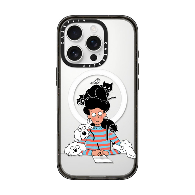 Clo'e Floirat x CASETiFY iPhone 16 Pro Case Dog,Cartoon Black Impact Case MagSafe Compatible Writing & Pets Mother's Day Clo'e Floirat x CASETiFY iPhone 16 Pro Case Dog,Cartoon Black Impact Case MagSafe Compatible Writing & Pets Mother's Day
