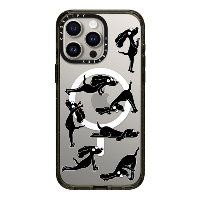 Clo'e Floirat x CASETiFY iPhone 15 Pro Max ケース ブラック インパクトケース MagSafe対応 Yoga Dogs