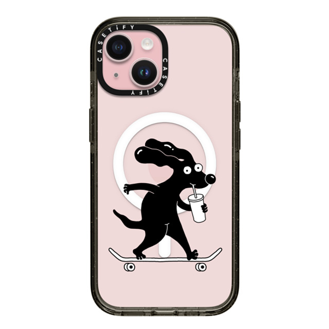 Clo'e Floirat x CASETiFY iPhone 15 ケース Dog,Sport ブラック インパクトケース MagSafe対応 Dog on a Skate Back to School Clo'e Floirat x CASETiFY iPhone 15 ケース Dog,Sport ブラック インパクトケース MagSafe対応 Dog on a Skate Back to School