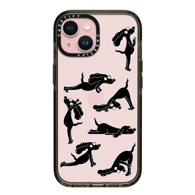 Clo'e Floirat x CASETiFY iPhone 15 ケース ブラック インパクトケース Yoga Dogs