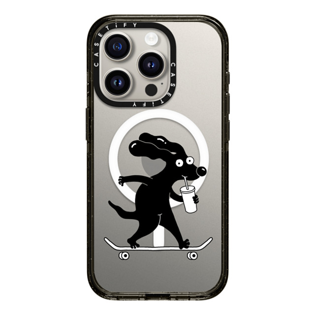 Clo'e Floirat x CASETiFY iPhone 15 Pro ケース Dog,Sport ブラック インパクトケース MagSafe対応 Dog on a Skate Back to School Clo'e Floirat x CASETiFY iPhone 15 Pro ケース Dog,Sport ブラック インパクトケース MagSafe対応 Dog on a Skate Back to School