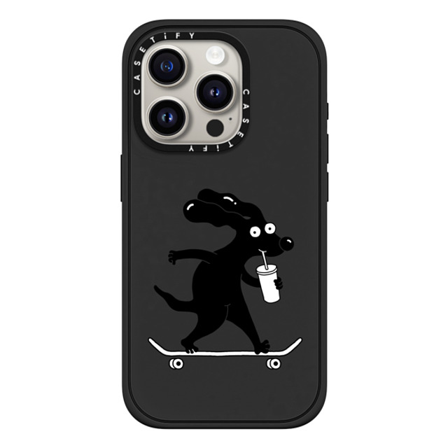 Clo'e Floirat x CASETiFY iPhone 15 Pro ケース Dog,Sport マットブラック インパクトケース MagSafe対応 Dog on a Skate Back to School Clo'e Floirat x CASETiFY iPhone 15 Pro ケース Dog,Sport マットブラック インパクトケース MagSafe対応 Dog on a Skate Back to School