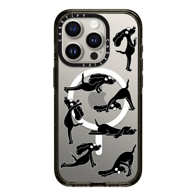 Clo'e Floirat x CASETiFY iPhone 15 Pro ケース ブラック インパクトケース MagSafe対応 Yoga Dogs