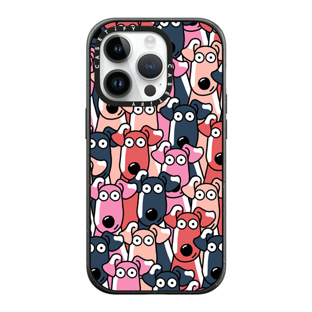 Clo'e Floirat x CASETiFY iPhone 14 Pro ケース マットブラック インパクトケース MagSafe対応 Dogs Selfies