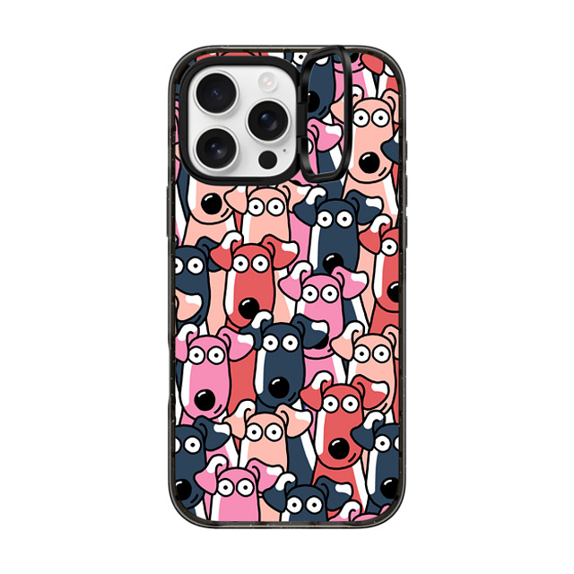 Clo'e Floirat x CASETiFY iPhone 16 Pro Max ケース ブラック インパクトリングスタンドケース MagSafe対応 Dogs Selfies