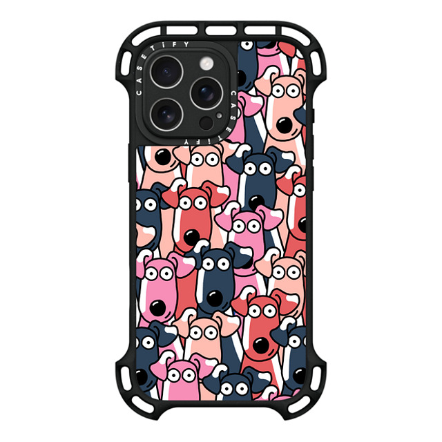 Clo'e Floirat x CASETiFY iPhone 16 Pro Max ケース ブラック ウルトラ バウンスケース MagSafe対応 Dogs Selfies