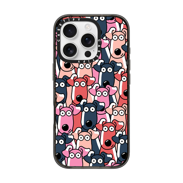 Clo'e Floirat x CASETiFY iPhone 16 Pro ケース ブラック インパクトケース MagSafe対応 Dogs Selfies