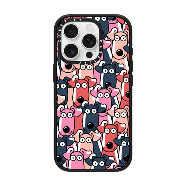 Clo'e Floirat x CASETiFY iPhone 16 Pro ケース マットブラック インパクトケース MagSafe対応 Dogs Selfies