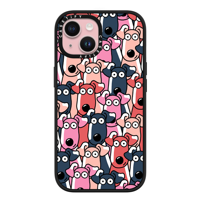 Clo'e Floirat x CASETiFY iPhone 15 ケース マットブラック インパクトケース MagSafe対応 Dogs Selfies