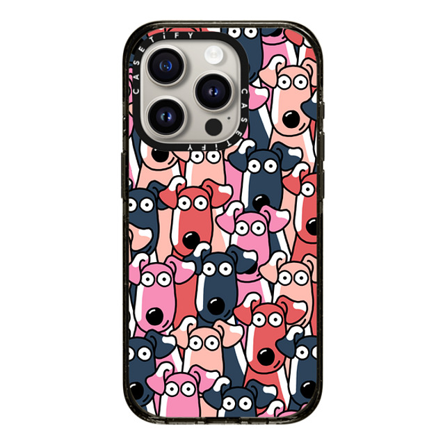 Clo'e Floirat x CASETiFY iPhone 15 Pro ケース ブラック インパクトケース Dogs Selfies