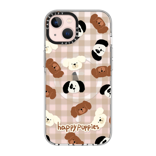 CASETiFY iPhone 13 ケース クリア クリア ケース MagSafe対応 Happy Puppies boboland