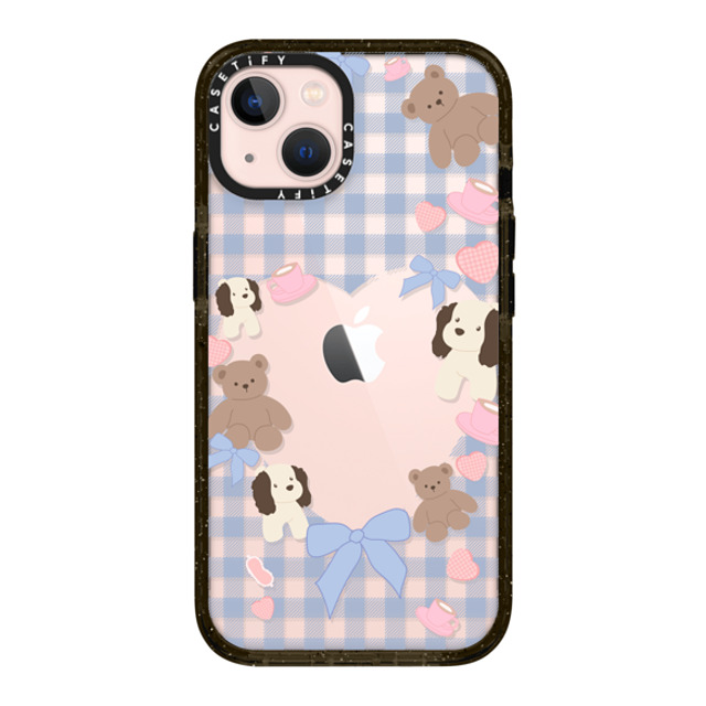 CASETiFY iPhone 13 ケース ブラック インパクトケース Puppy Pudding boboland