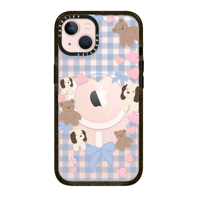 CASETiFY iPhone 13 ケース ブラック インパクトケース MagSafe対応 Puppy Pudding boboland