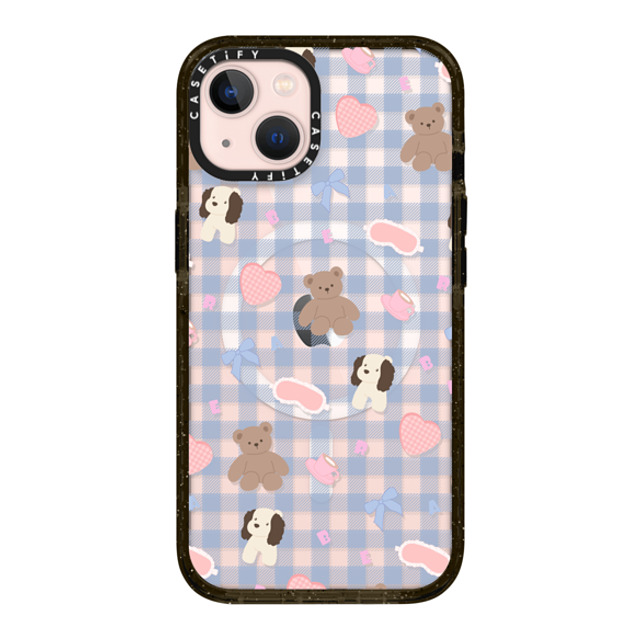 CASETiFY iPhone 13 ケース ブラック インパクトケース MagSafe対応 Sleepwalking Bear boboland