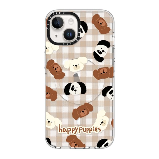 CASETiFY iPhone 14 ケース クリア クリア ケース MagSafe対応 Happy Puppies boboland