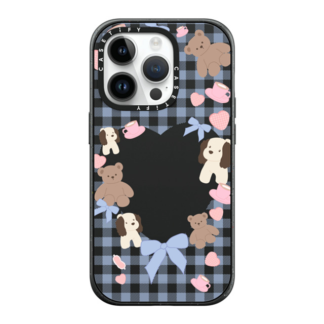 CASETiFY iPhone 14 Pro ケース マットブラック インパクトケース MagSafe対応 Puppy Pudding boboland