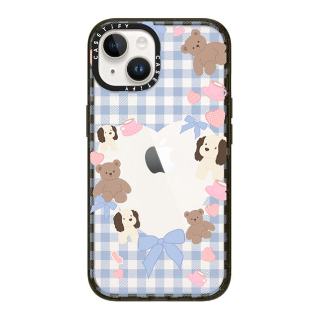 CASETiFY iPhone 14 ケース ブラック インパクトケース Puppy Pudding boboland