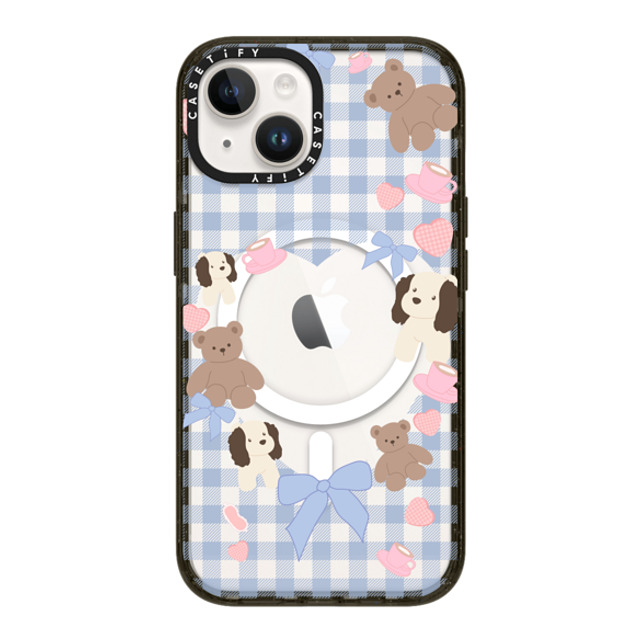 CASETiFY iPhone 14 ケース ブラック インパクトケース MagSafe対応 Puppy Pudding boboland