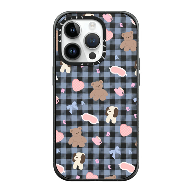 CASETiFY iPhone 14 Pro ケース マットブラック インパクトケース MagSafe対応 Sleepwalking Bear boboland