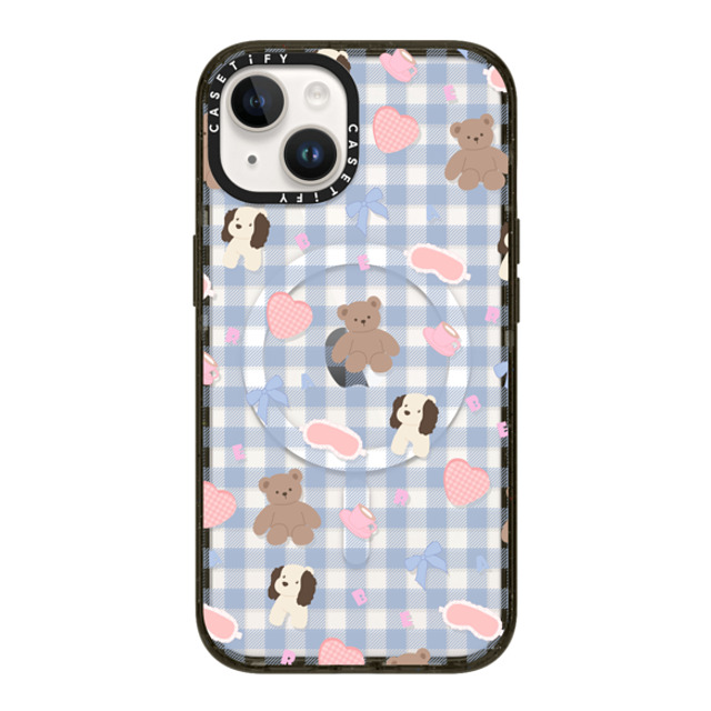 CASETiFY iPhone 14 ケース ブラック インパクトケース MagSafe対応 Sleepwalking Bear boboland