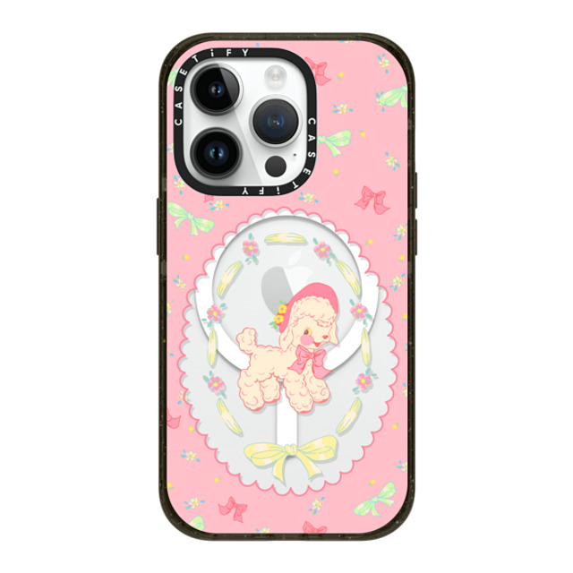 CASETiFY iPhone 14 Pro ケース ブラック インパクトケース MagSafe対応 Pink Lamb boboland