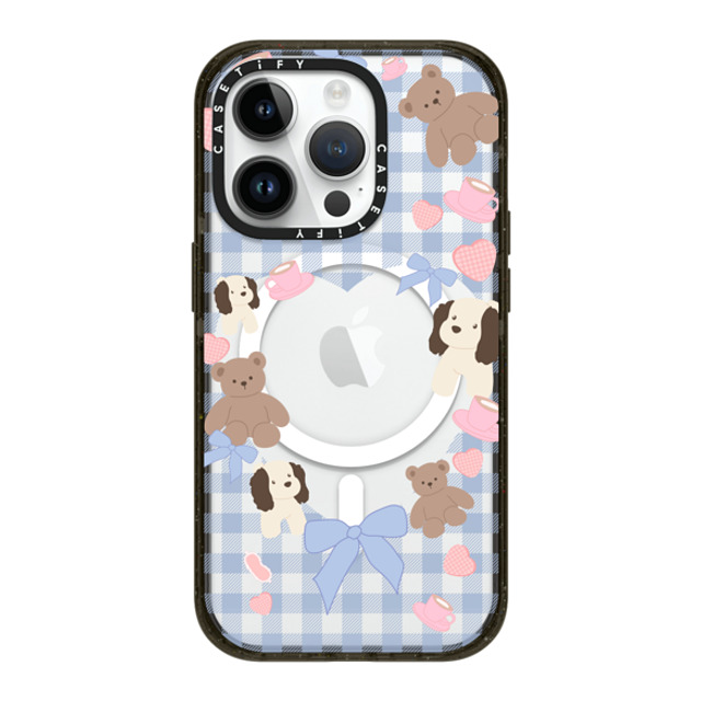 CASETiFY iPhone 14 Pro ケース ブラック インパクトケース MagSafe対応 Puppy Pudding boboland