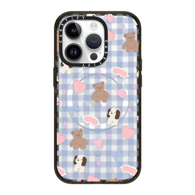 CASETiFY iPhone 14 Pro ケース ブラック インパクトケース MagSafe対応 Sleepwalking Bear boboland