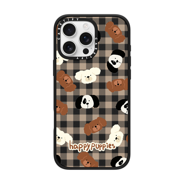 CASETiFY iPhone 16 Pro Max ケース マットブラック インパクトケース MagSafe対応 Happy Puppies boboland