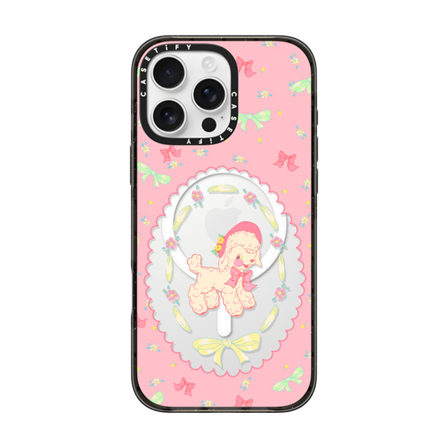 CASETiFY iPhone 16 Pro Max ケース ブラック インパクトケース MagSafe対応 Pink Lamb boboland