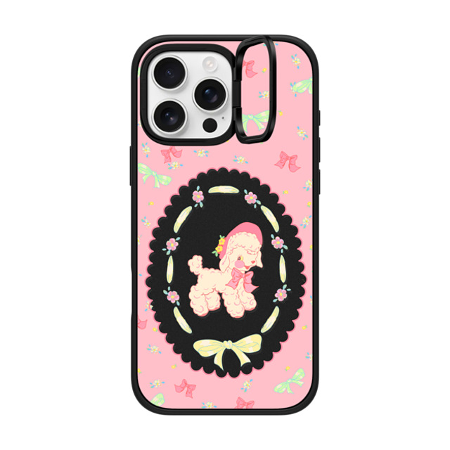 CASETiFY iPhone 16 Pro Max ケース マットブラック インパクトリングスタンドケース MagSafe対応 Pink Lamb boboland