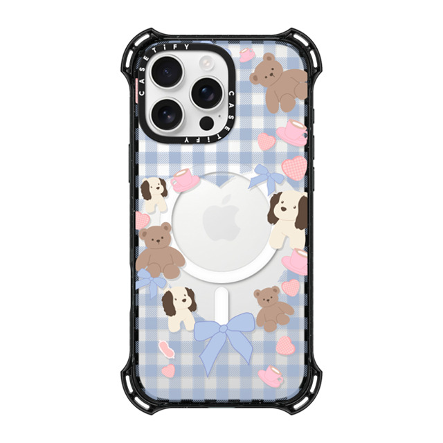 CASETiFY iPhone 16 Pro Max ケース ブラック バウンスケース Puppy Pudding boboland