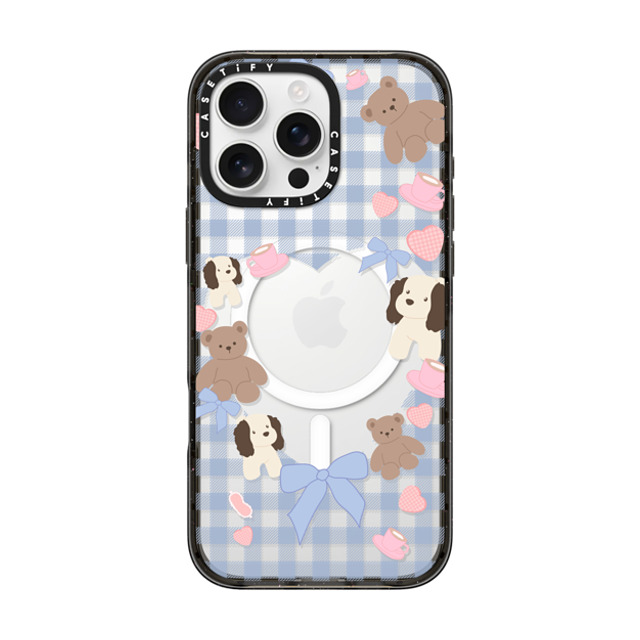 CASETiFY iPhone 16 Pro Max ケース ブラック インパクトケース MagSafe対応 Puppy Pudding boboland