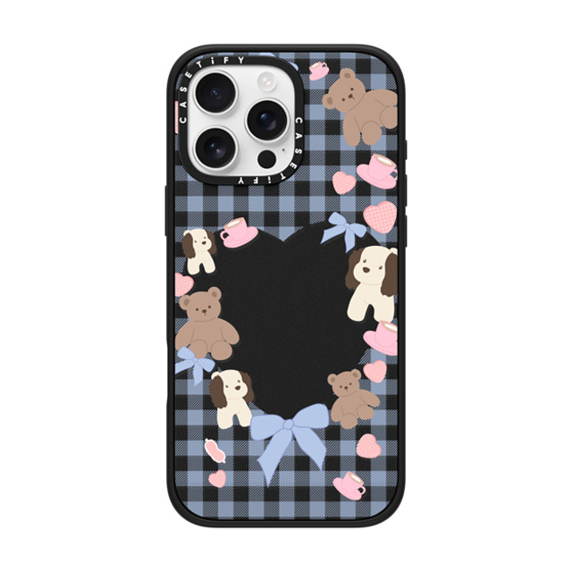 CASETiFY iPhone 16 Pro Max ケース マットブラック インパクトケース MagSafe対応 Puppy Pudding boboland