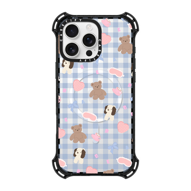 CASETiFY iPhone 16 Pro Max ケース ブラック バウンスケース Sleepwalking Bear boboland