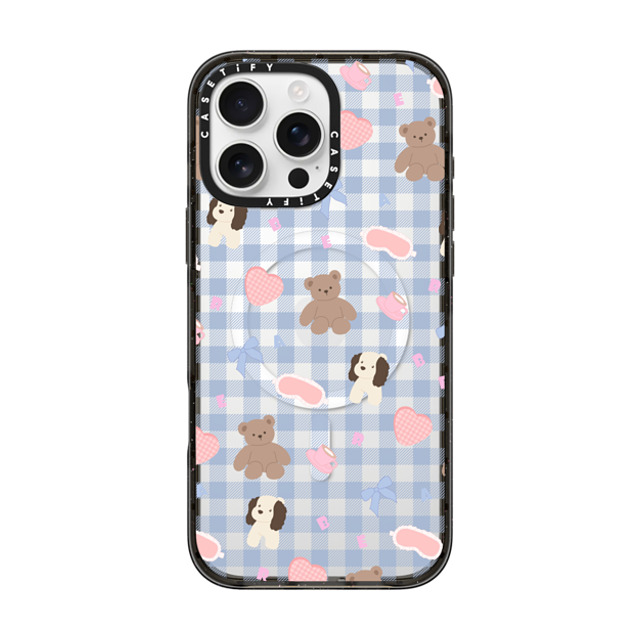 CASETiFY iPhone 16 Pro Max ケース ブラック インパクトケース MagSafe対応 Sleepwalking Bear boboland