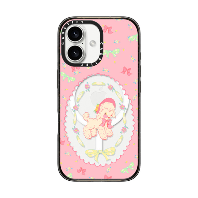 CASETiFY iPhone 16 ケース ブラック インパクトケース MagSafe対応 Pink Lamb boboland